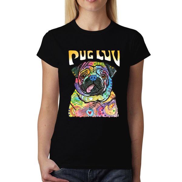 

pug dog ladies womens t-shirt xs-3xl(1