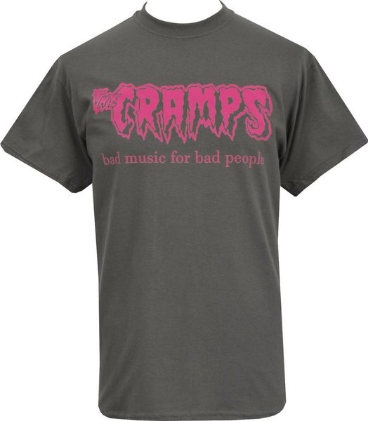 

the cramps mens grey t-shirt bad music for bad people garage psychobilly s-2xl-4xl-5xl tee shirt brand clothing