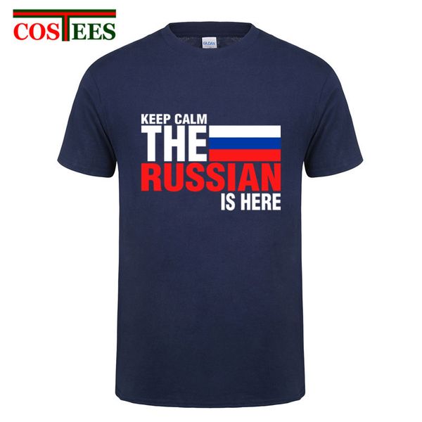 

2017 new men t shirts keep calm the russian is here 100% cotton men's short sleeve oversize xxxl t-shirts for male tshirts