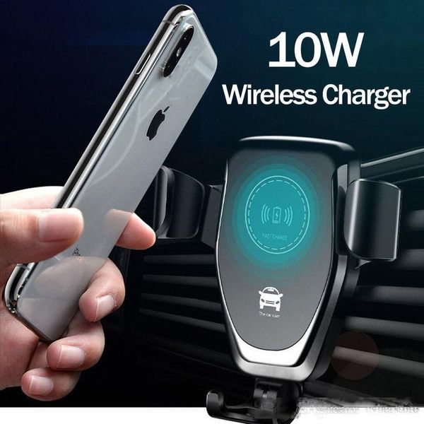 

wireless car charger mount cyberstore 10w fast qi charger air vent phone holder for iphone xs max xs for samsung galaxy s10 plus