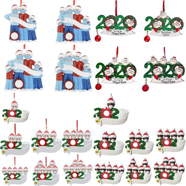 

pvc christmas ornaments 2020 can diy name and blessings wearing masks snowman family christmas decorations christmas tree ornaments xd23941