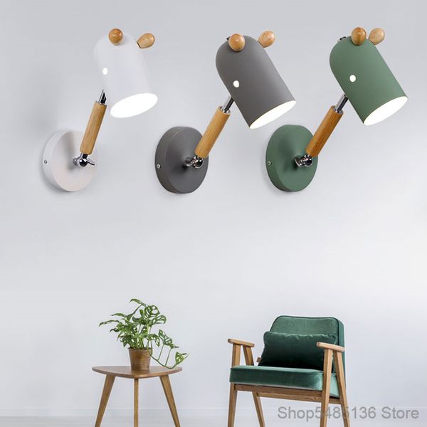 

modern minimalist bedside wall lamp creative personality bedroom study living room dining room aisle rotatable decorative lamp