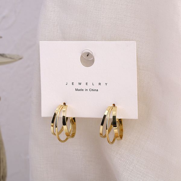 

hoop & huggie trendy fashion metal elegant earring woman 2021 vintage gold color korean statement earrings accessories brincos, Golden;silver