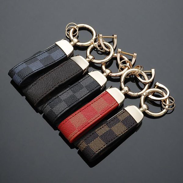 

2020 new fashion metal leather key car bag key clip fashion chain ladies men's car printed leather chain, Silver