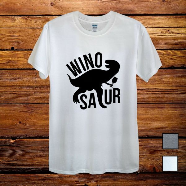 

t-rex winosaur wine gift grey fun design t-shirt men women fitted