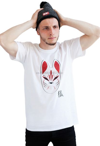 

японская футболка kitsune fox mask аниме манга япония kawaii женщин людей tee подарков сыпучие размер top футболочку