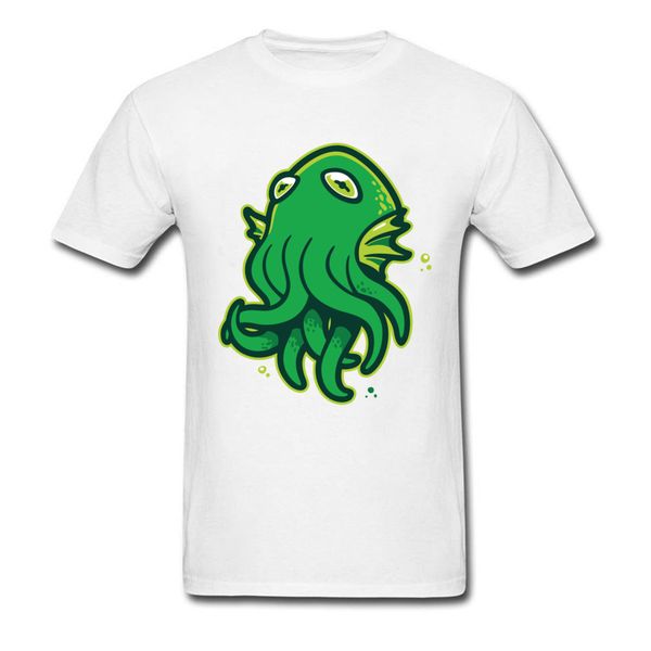 

cartoon design cthulhu monster demon t shirt men's full cotton not loose print anime tshirt black white small size xxl tees