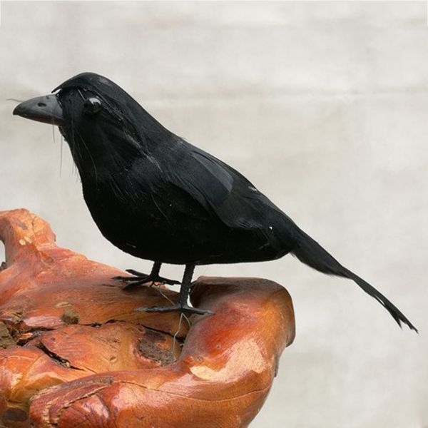 

10x vivid artificial decorative birds realistic raven magpie home garden decor