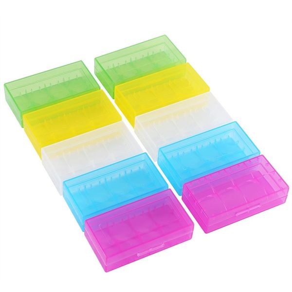 

ccessories & parts storage boxes 10pcs/lots 18650/18350 battery protective storage boxes hard plastic colourful cases holder for 186