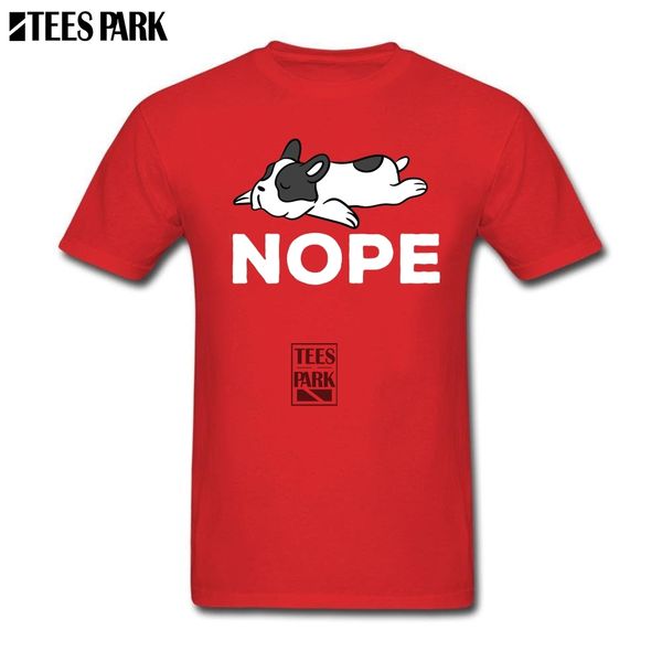 

nope lazy french bulldog fitted t shirts men organnic cotton short sleeve tee 3d printed team men short sleeve shirt