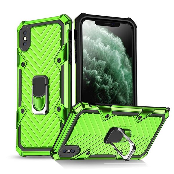 

military level shockproof phone case for iphone x xs with 360 degree magnetic ring holder kickstand protective case