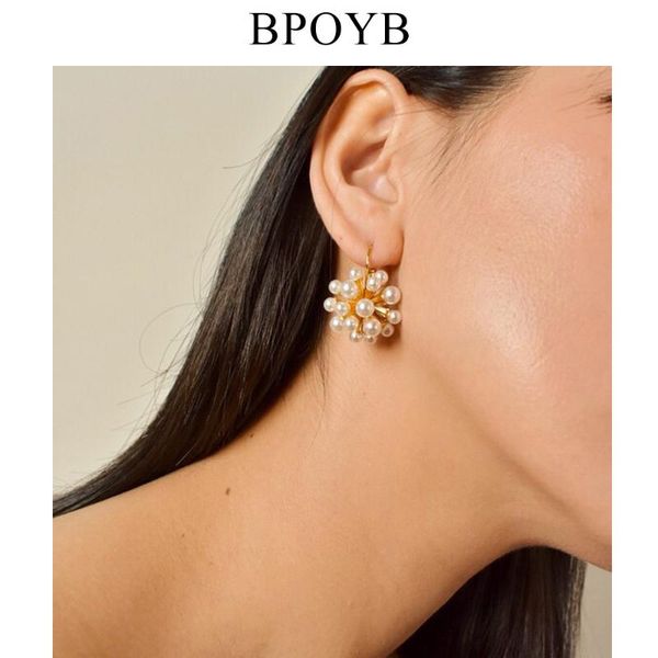 

dangle & chandelier bpoyb elegant shell pearl drop earrings fireworks shape for women fashion jewelry gold color, Silver