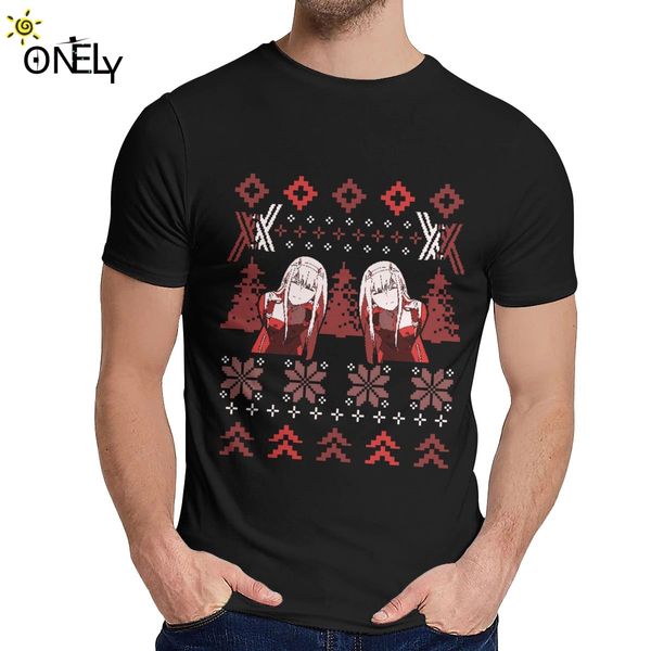 

zero two christmas darling in the franxx t shirt round neck custom man natural cotton big size t shirt