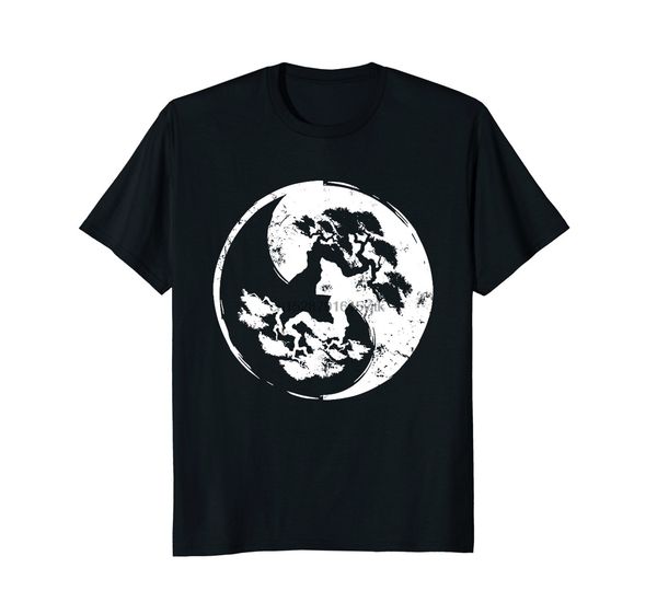 

2019 новое лето высокого качества tee shirt бонсай ying yang япония дерево вс буддийский zen circle tshirt прохладный футболку