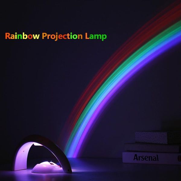

novetly rainbow projection lamp decompression romantic rgb led night light couple girl lover kids birthday gift creative home decoration