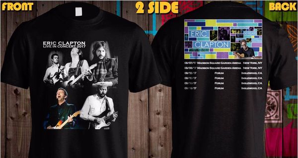 

eric clapton live in concert 2017 t shirt men black/white classic cotton men round collar short sleeve tee t-shirt