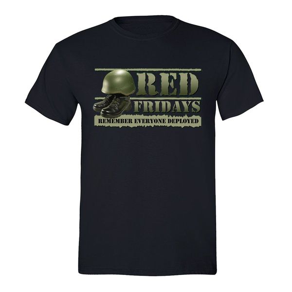 

2019 new men's red fridays t-shirt helmet combat boot memorial military army usa tshirt black summer fashion
