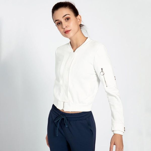 

new autumn running fitness jacket yoga female zipper sport casual lady quick dry designed jacket long sleeve, White;red