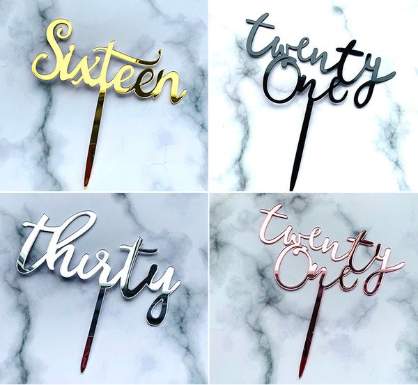 

other festive & party supplies rose gold silver black 21st 16/30 birthday acrylic cake ers for boys girls decorations baking deco