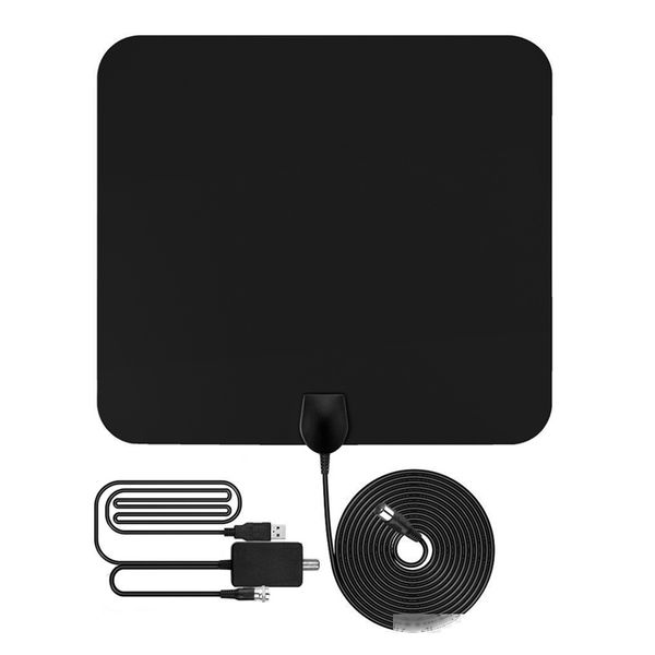 

1080p antena digital hdtv antenna 50 miles range indoor flat tv antenna with usb powered signal amplifier