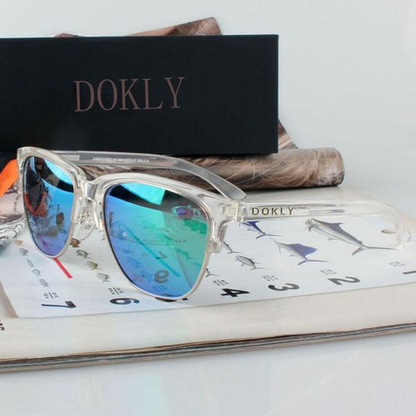 

dokly real mirror polaroized sunglasses men and women polarized sunglasses semi-rimless sun glasses eyewear, White;black