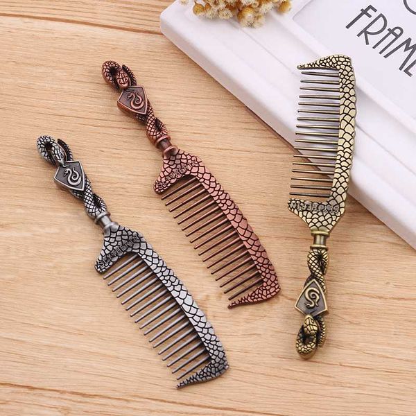

3 colors magic college comb vintage movie jewelry snake shape bronze comb for women men gift, Silver