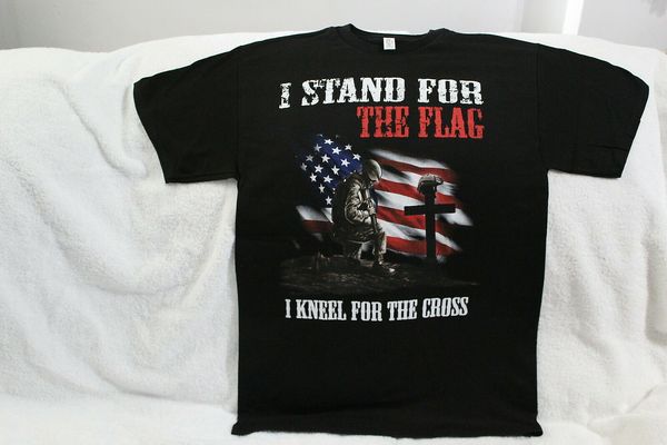

soldier i stand for the flag kneel for the cross american flag t-shirt shirt