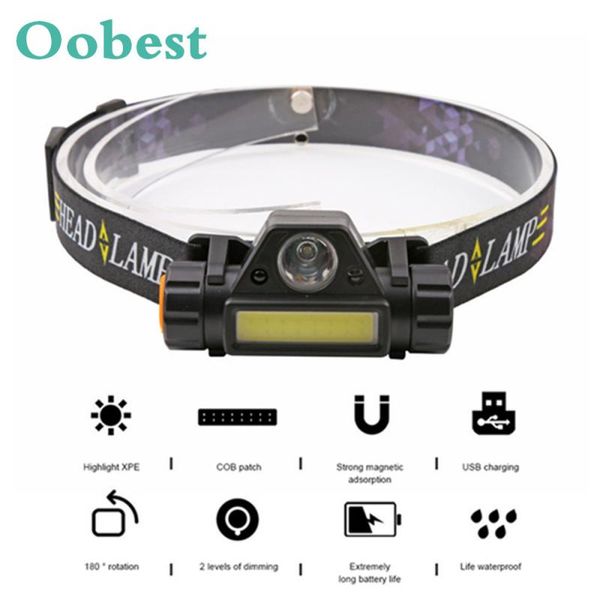 

headlamps mini xpe+cob led headlampusb charging fishing head lamp induction sensor t6 torch lanterna outdoor camping