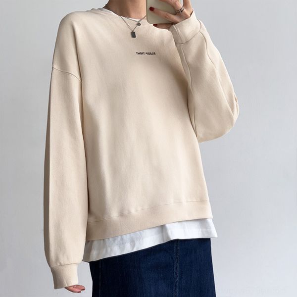 

2020 spring and autumn pulloversweater pullover new korean style long sleeve lazy style sweater loose student versatile autumn and winter pu, Black
