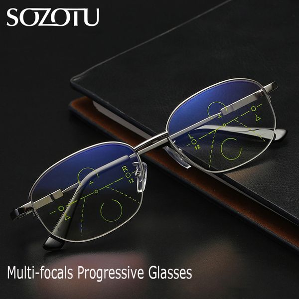 

multi-focal progressive reading glasses men women presbyopic diopter eyeglasses male eyewear +1.0+1.5+2.0+2.5+3.0 yq600, White;black