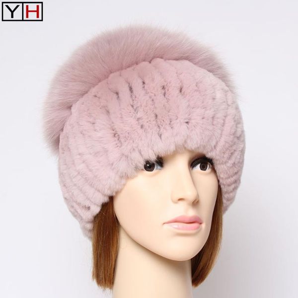 

beanie/skull caps winter authentic fur hat women warm soft 100%natural fluffy real fashion luxury genuine bomber, Blue;gray