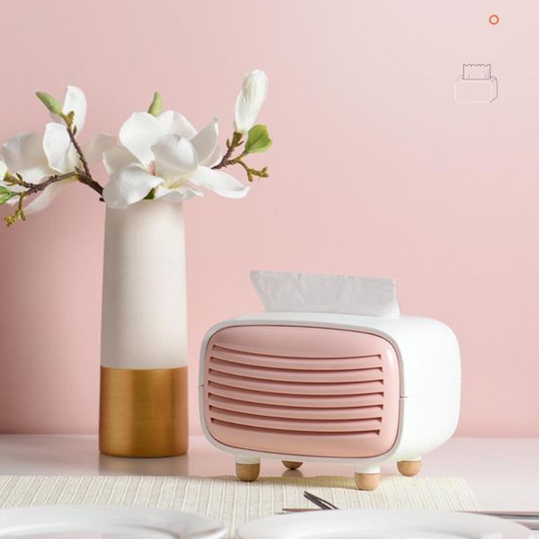 

mini radio shape stand tissue holder storage box container home office restaurant deskdecoration