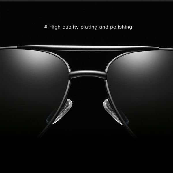 

brand design men classic pilot sunglasses aviation frame polarized sun glasses for men driving uv400 male eyewear, White;black