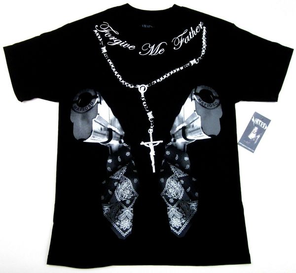 

mafioso confessions t-shirt forgive me father tee guns streetwear mens new