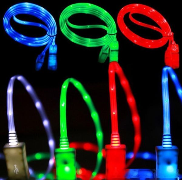 

led visible flashing micro usb charger cable data sync type c light up cord for samsung s7 s6 s8 edge htc