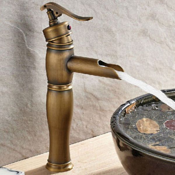 

new "water pump look" style vintage retro antique brass bathroom sink basin mixer tap faucet one hole single handle mnf125