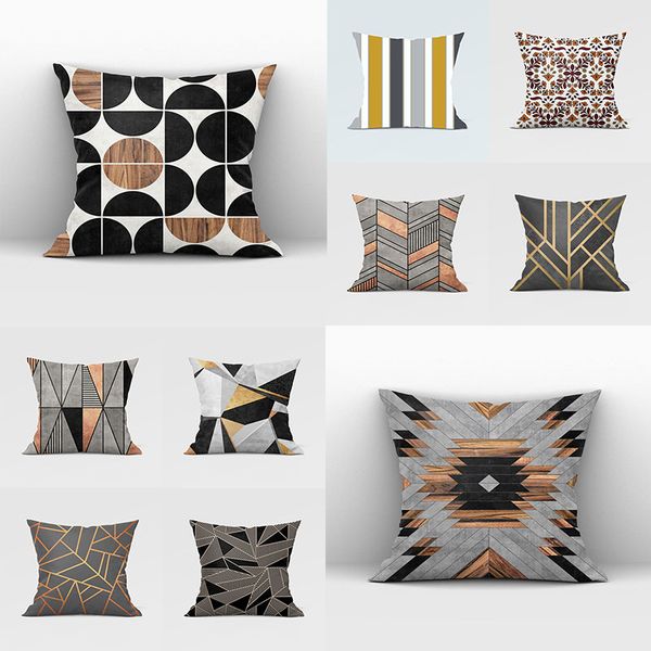 

pillow case wood background mable throw geometry ethnic tribal pattern cushion covers for home sofa chair decorative pillowcases