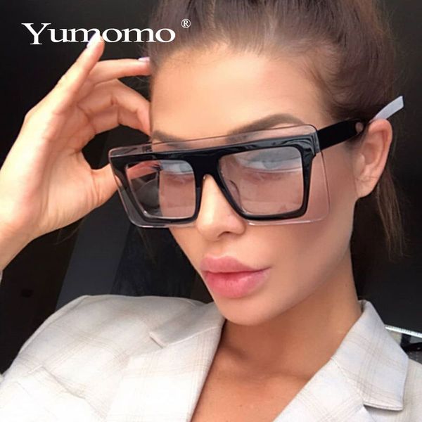 

fashion new ladies square sunglasses ladies frame shadow retro brand designer women's double-layer oversized sunglasses, White;black