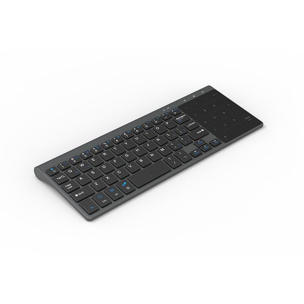

mini 2.4g ultra-thin wireless keyboard with number touchpad numeric keypad for windows tablet desklappc 59 keys sliver