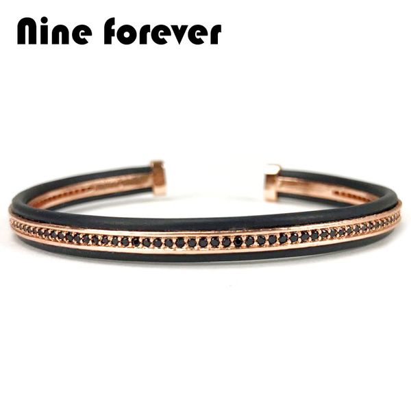 

bangle nine forever woman jewelry open cuff bracelets for women pulseiras pulseira feminina & bangles christmas gift, Black