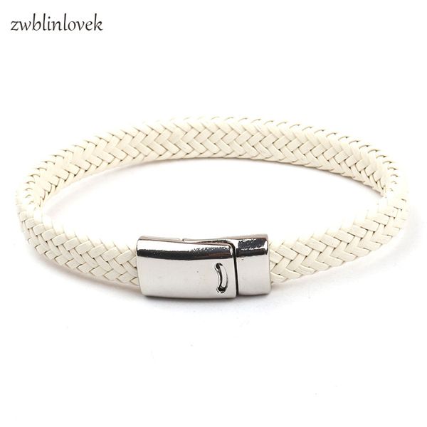 

панк дружба мужчины jewelry плетеный кожаный браслет из нержавеющей стали магнитный застежка моды браслеты, Golden;silver