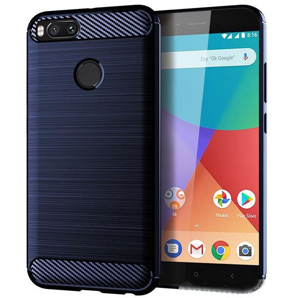 

case for xiaomi a1 tpu cover ultra thin lightweight carbon fiber design flexible bumper rubber protective case
