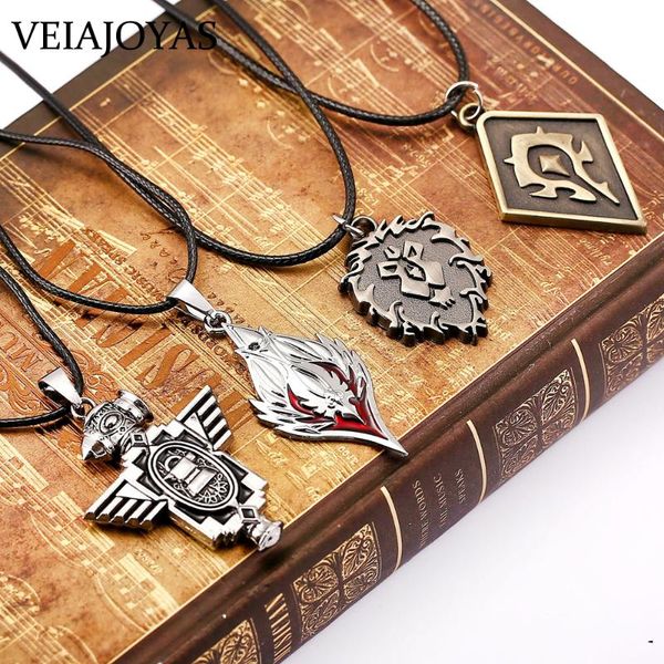 

statement necklace league horde alloy logo pendants necklaces alliance game cosplay jewelry llavero chaveiro men gifts, Silver