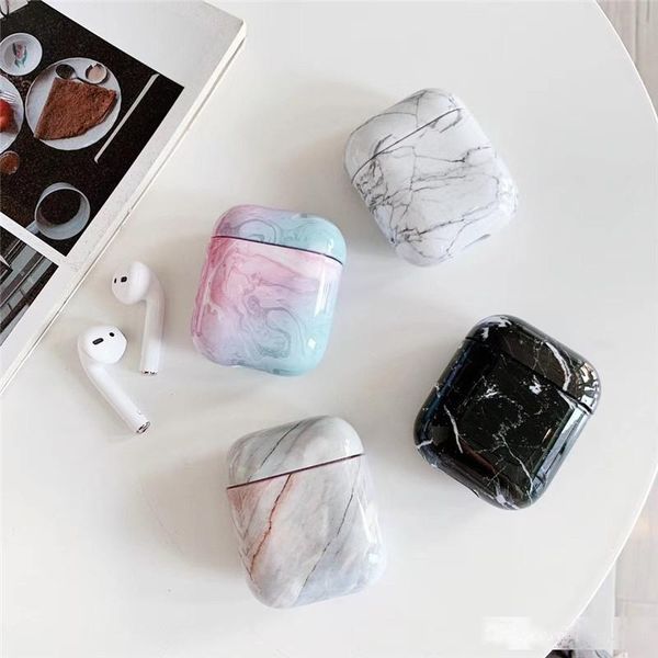 

shockproof marble pattern hard pc case cove full protective case for apple airpods 1 2 3 pro wireless bluetooth earphone