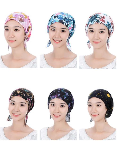 

multicolor cotton printed frosted cap sleep cap anti-hair loss dust casual work chef hat, Blue;gray