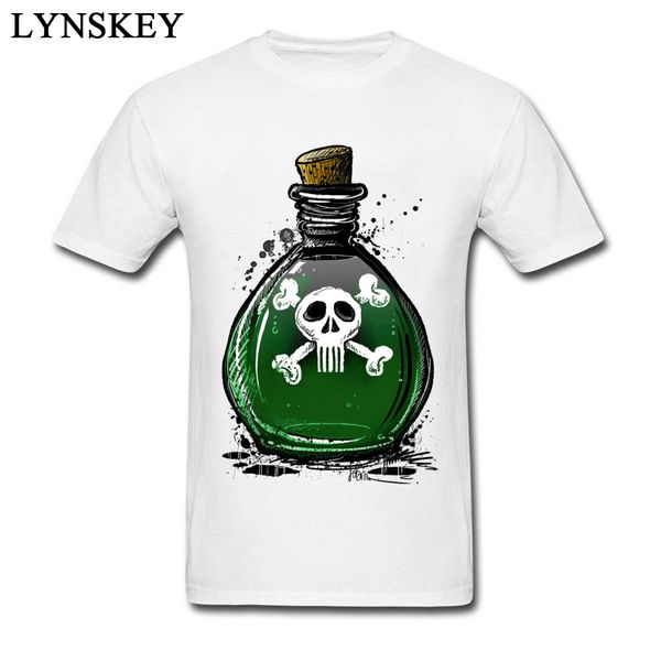 

crossbones poison skull in the wishing bottle men's pure cotton t shirts cool black tshirts the poisoner skull t shirt