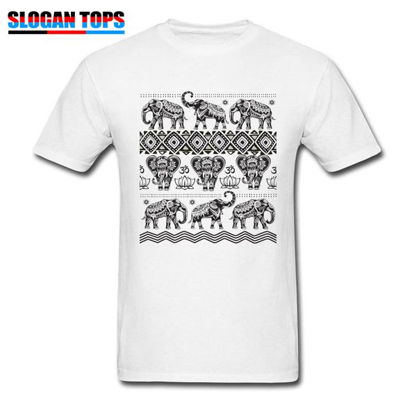 

слон танец tshirt мужчина om футболка tribal art design tops татуировка печати тройники мужского хлопок черного белый одежда плюс размер tsh