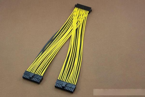 

pc server psu atx 24pin 1 female to 2 male y splitter motherboard power cable cord 18awg 30cm
