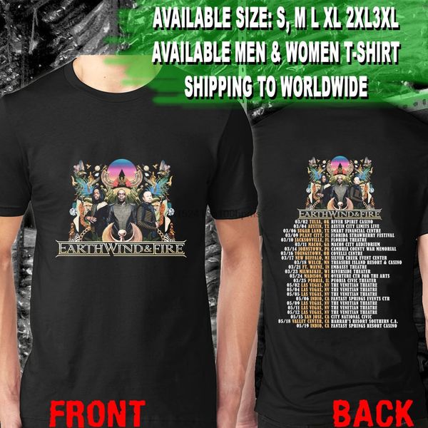 

new earth wind fire north american tour dates 2018 t-shirt size s-5xl