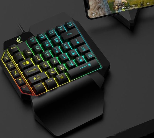 

gaming keyboard, 39keys one hand game keypad,sades one-hand gaming keyboard,small numeric keypad with feel wide hand rest,rgb colorful